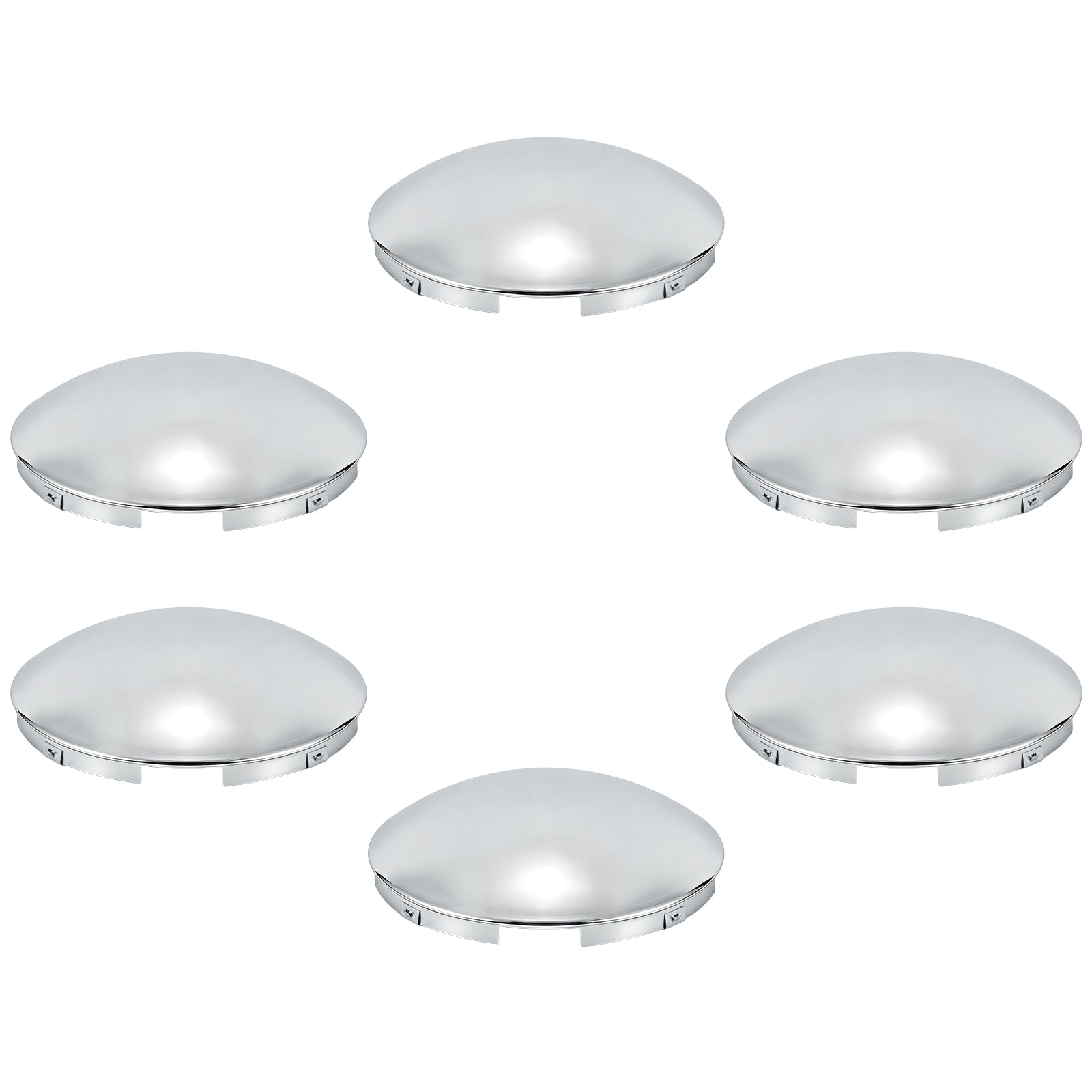 Chrome Hubcap – Dome, 4-Clip – 8.9" × 8.6" (H1F85N4-H50)