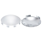 Chrome Hubcap – Deep Skirt Dome, 6-Clip – 8.9" × 8.6"