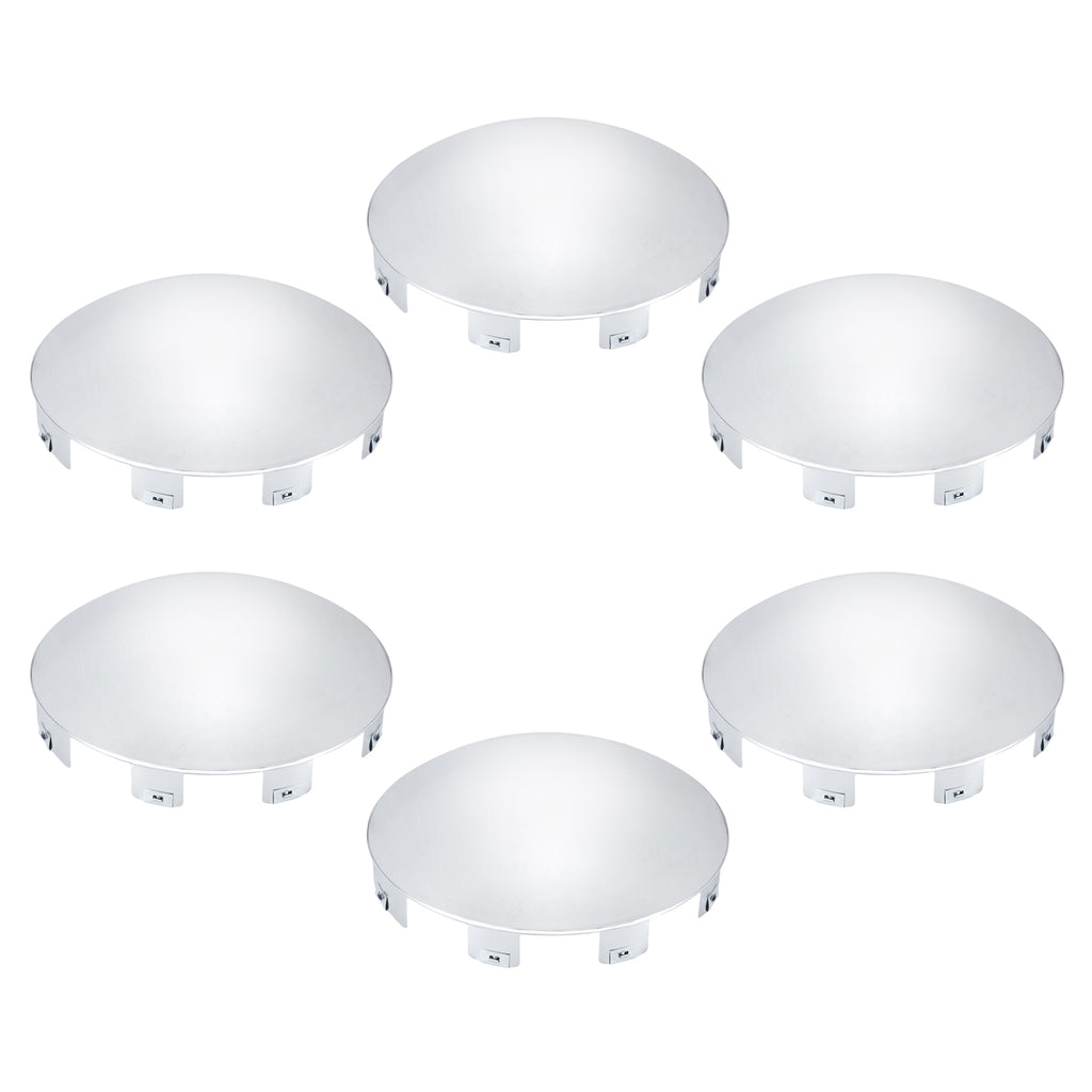 Chrome Hubcap – Deep Skirt Dome, 6-Clip – 8.9" × 8.6" (H1F85N6-H52)