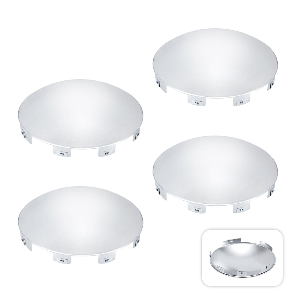 Chrome Hubcap – Shallow Skirt Dome, 6-Clip – 8.9" × 8.6" (H1F85N6-H53)