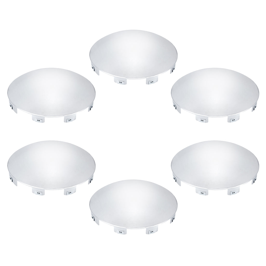 Chrome Hubcap – Shallow Skirt Dome, 6-Clip – 8.9" × 8.6" (H1F85N6-H53)