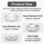 Chrome Hubcap – Shallow Skirt Dome, 6-Clip – 8.9" × 8.6" - view 2