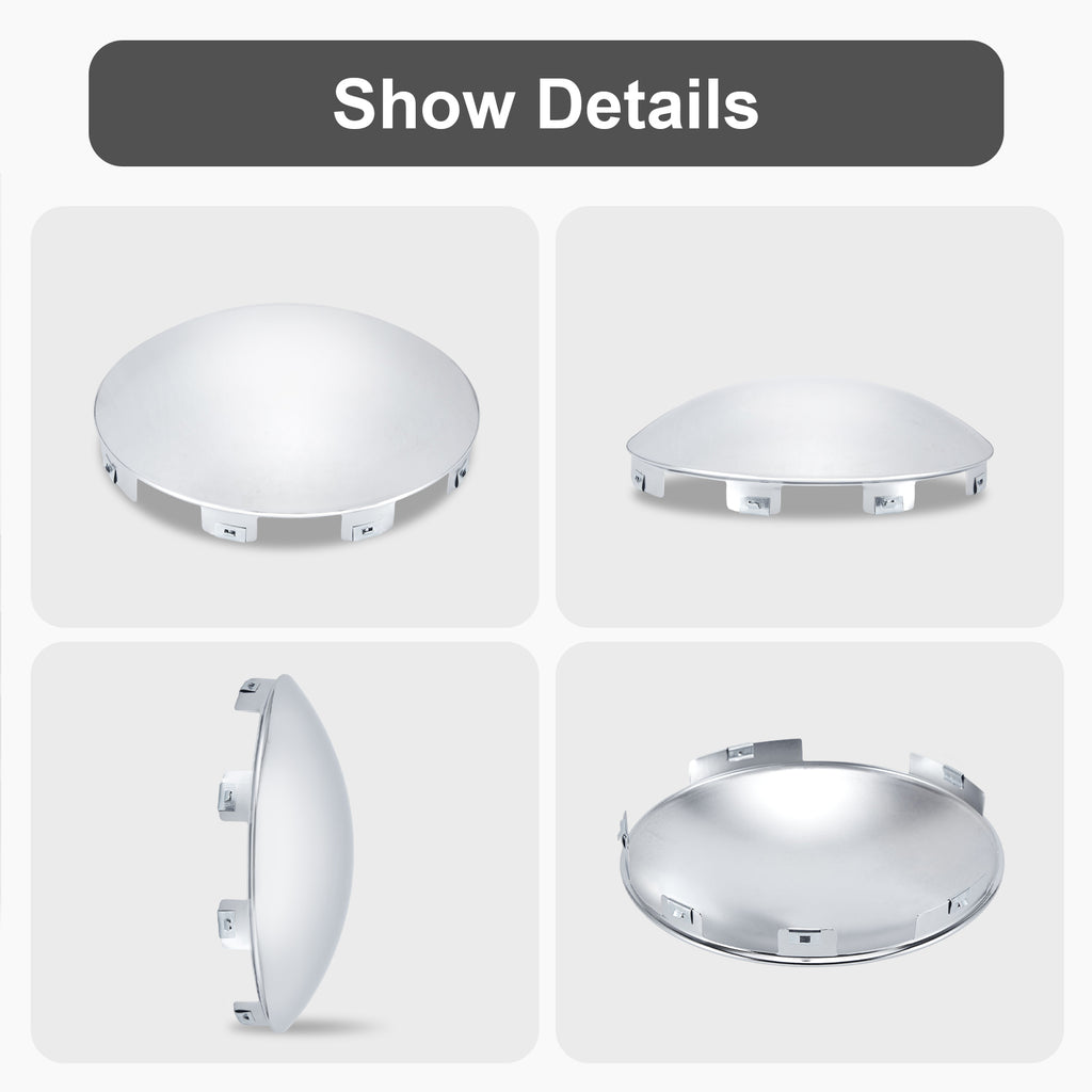 Chrome Hubcap – Shallow Skirt Dome, 6-Clip – 8.9" × 8.6" (H1F85N6-H53)