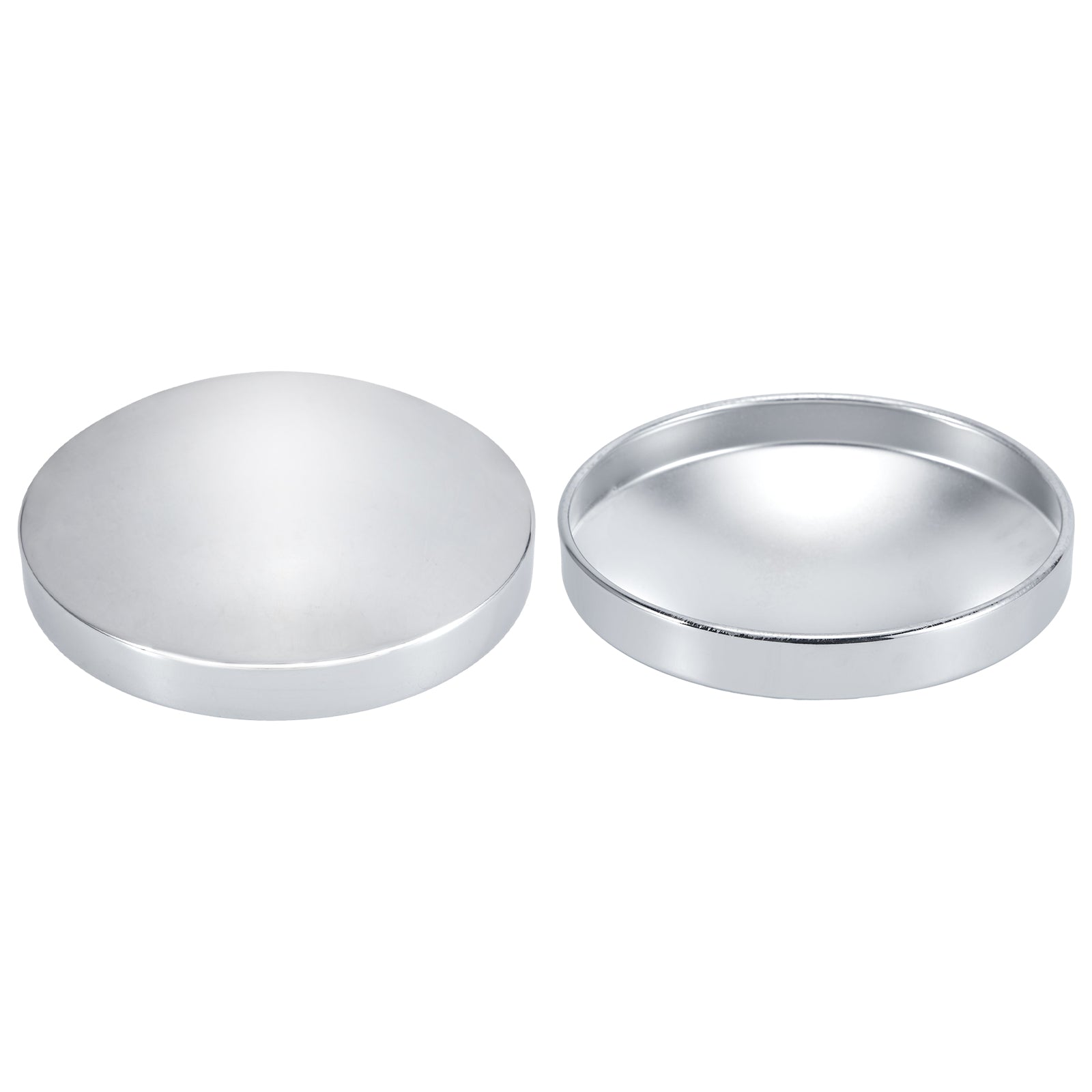 Chrome Hubcap – Flat Dome – 8.35" × 8" (H1R8)