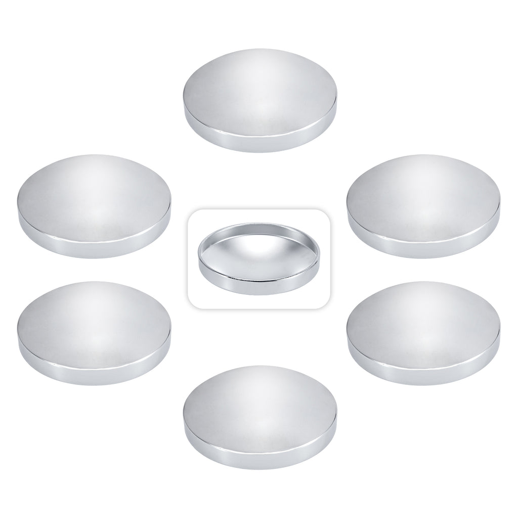 Chrome Hubcap – Flat Dome – 8.35" × 8" (H1R8)