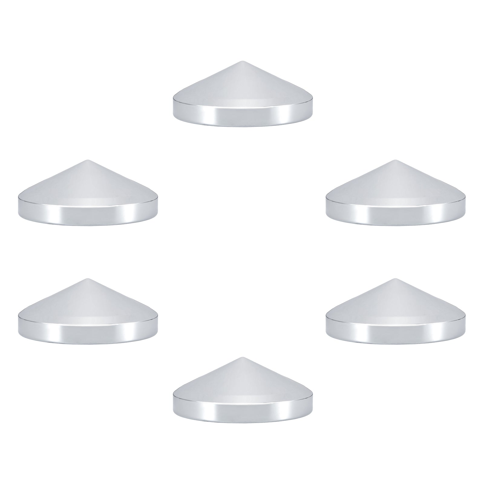 Chrome Hubcap – Pointed Cone – 8.35" × 8" (H2R8)