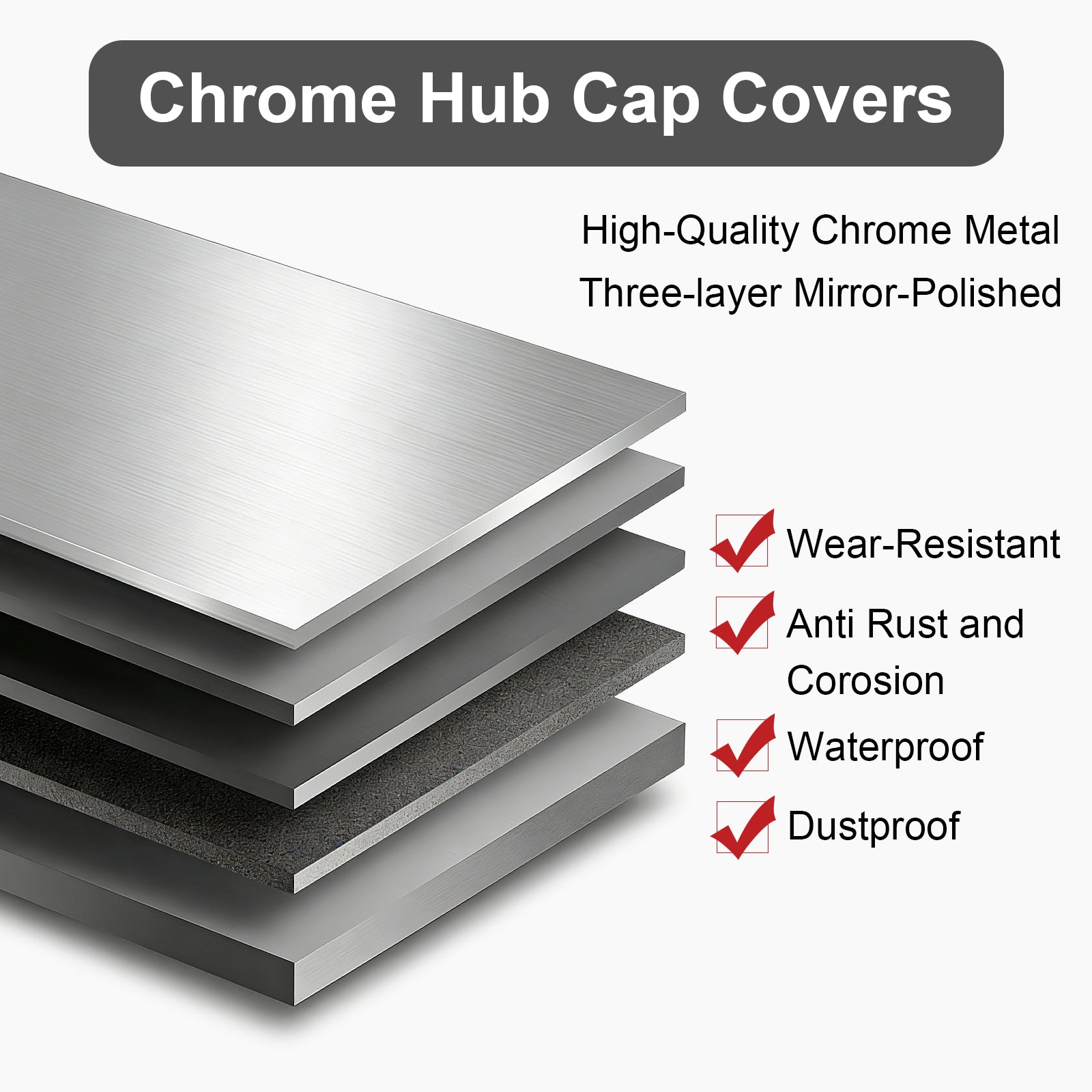 Chrome Hubcap – Pointed Cone – 8.35" × 8" (H2R8)