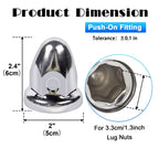 Chrome Bullet-Dome Push-On Lug Nut Covers – 33 mm – Metal – 20 Pack (HBC01)