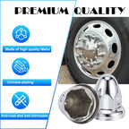 Chrome Bullet-Dome Push-On Lug Nut Covers – 33 mm – Metal – 20 Pack (HBC01)