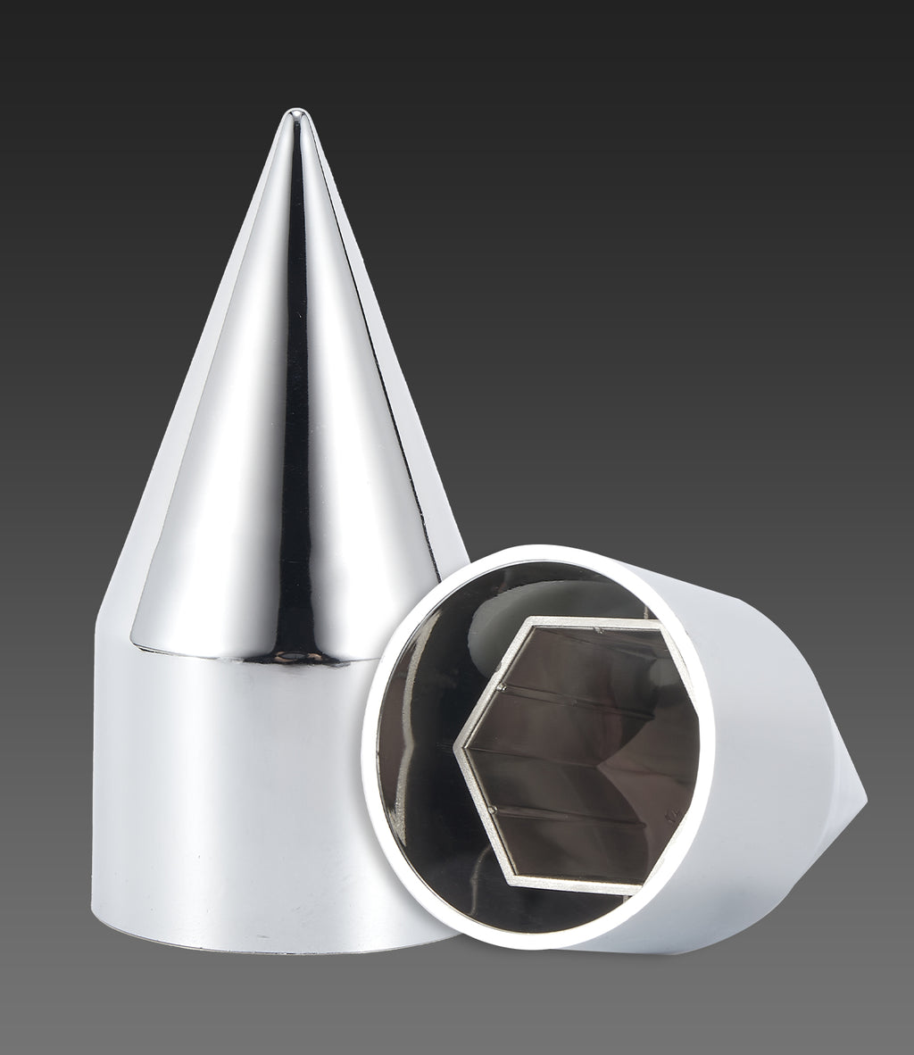 Chrome Spike Push-On Lug Nut Covers – 33 mm – 20 / 40 / 60 Pack (HBC02)