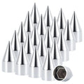 Chrome Spike Push-On Lug Nut Covers – 33 mm – 20 / 40 / 60 Pack (HBC02)