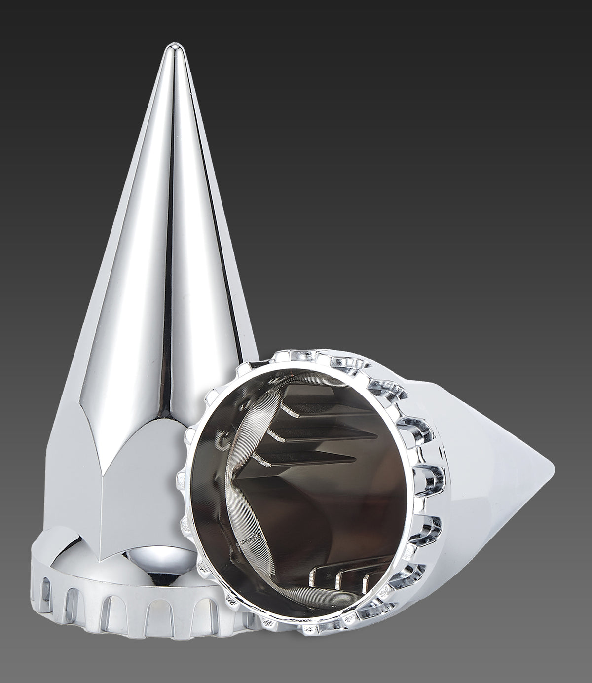 Chrome Spiked Push-On Lug Nut Covers – 33 mm – 20 / 40 Pack (HBC03)