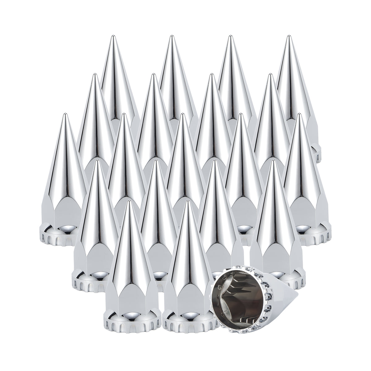 Chrome Spiked Push-On Lug Nut Covers – 33 mm – 20 / 40 Pack (HBC03)