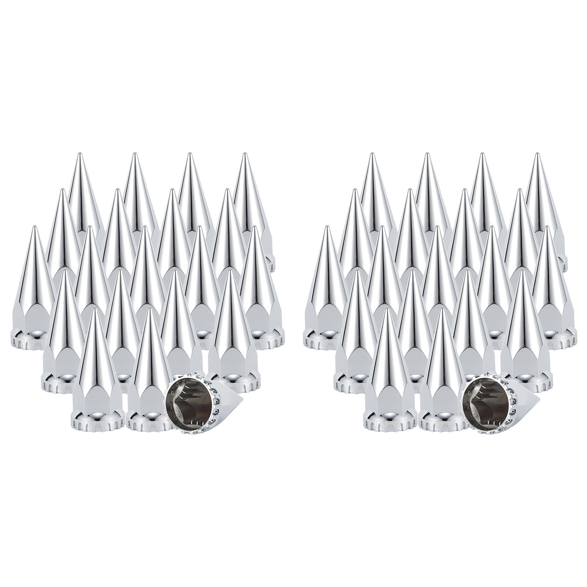 Chrome Spiked Push-On Lug Nut Covers – 33 mm – 20 / 40 Pack (HBC03)
