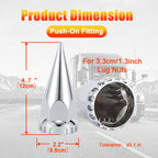 Chrome Spiked Push-On Lug Nut Covers – 33 mm – 20 / 40 Pack (HBC03)