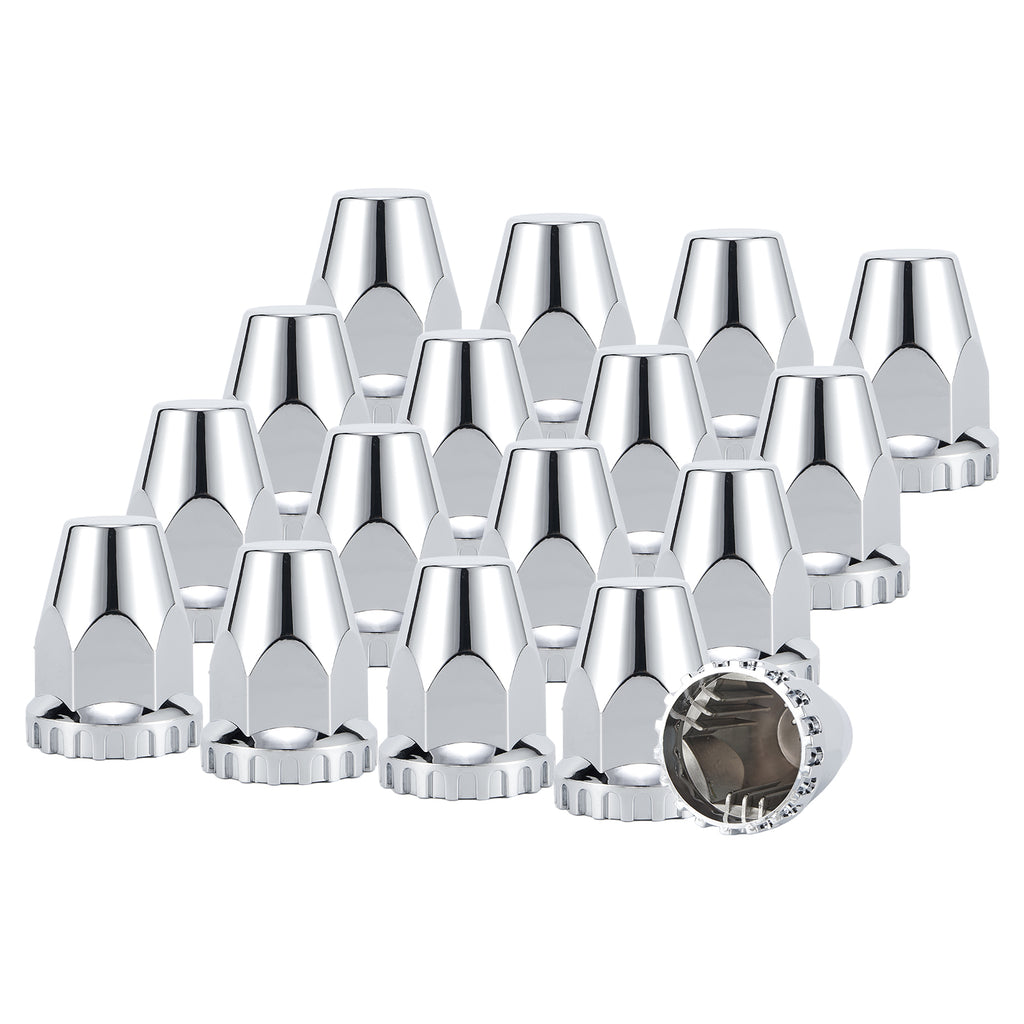 Chrome Tapered-Cone Push-On Lug Nut Covers – 33 mm – 20 / 40 Pack (HBC04 Push)