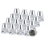 Chrome Tapered-Cone Push-On Lug Nut Covers – 33 mm – 20 / 40 Pack (HBC04 Push)