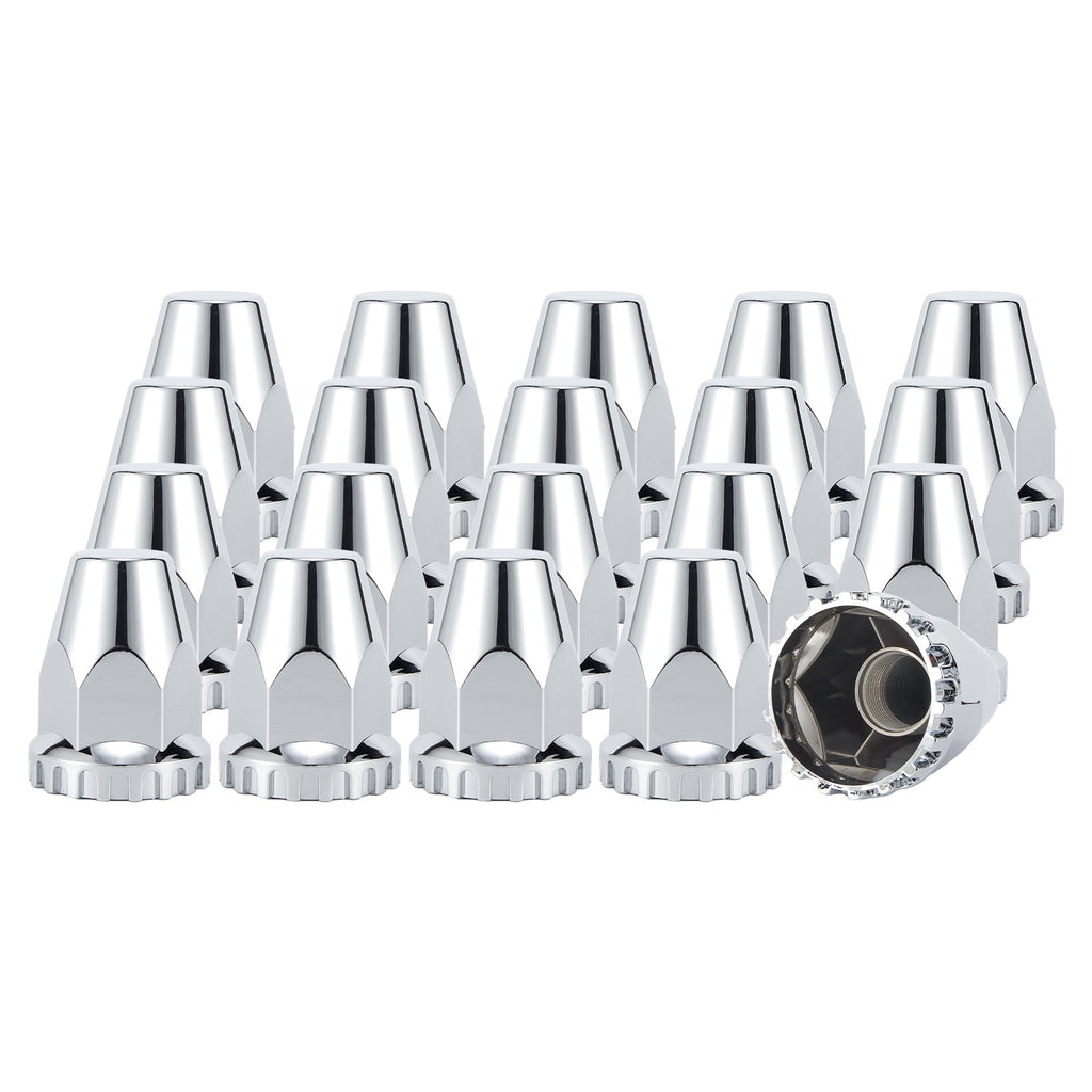 Chrome Bullet Screw-On Lug Nut Covers – 33 mm – 20 Pack (HBC04 Screw)