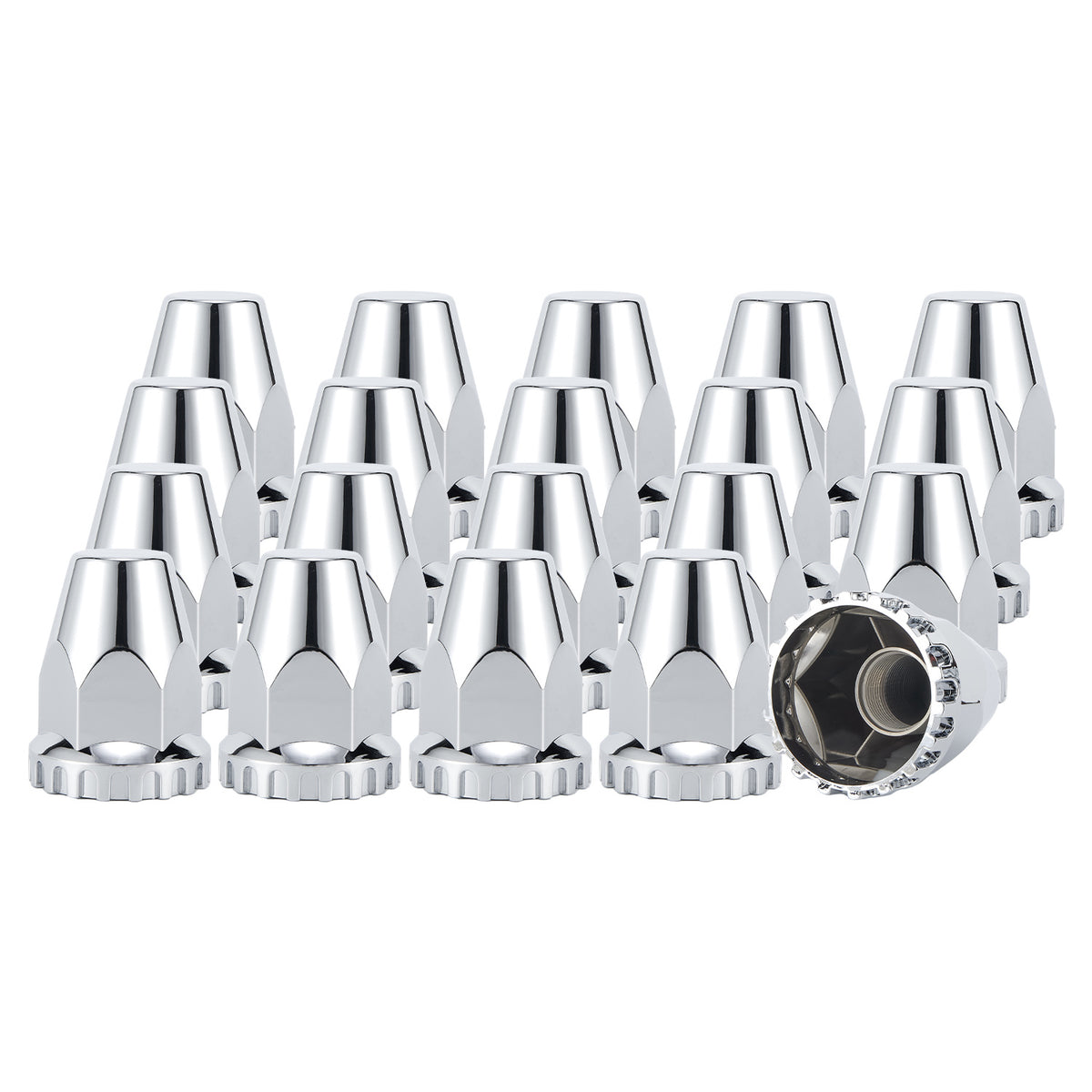 Chrome Bullet Screw-On Lug Nut Covers – 33 mm – 20 Pack (HBC04 Screw)