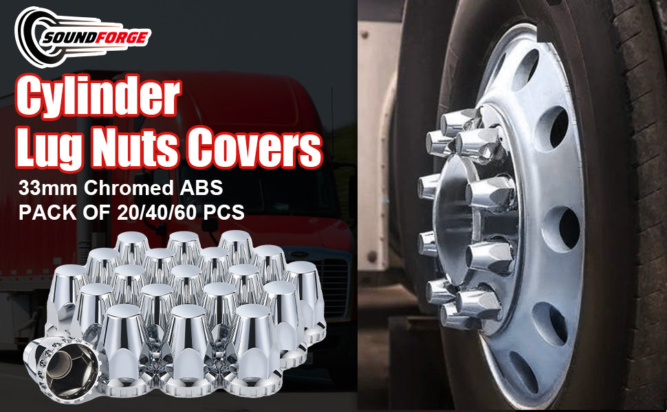 Chrome Bullet Screw-On Lug Nut Covers – 33 mm – 20 Pack (HBC04 Screw)