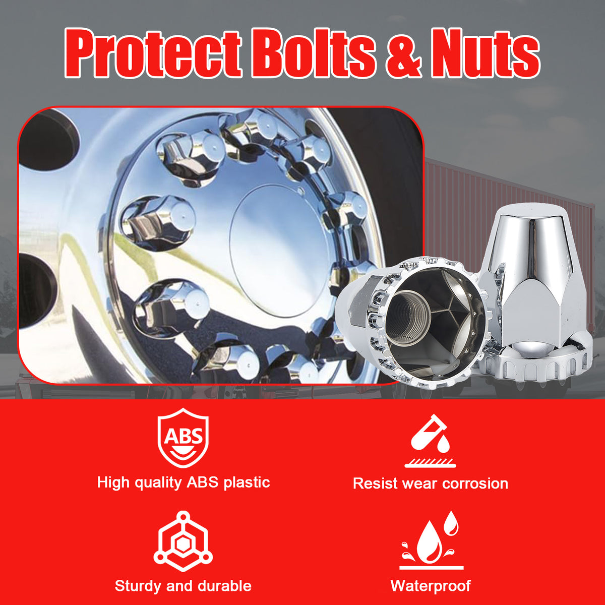 Chrome Bullet Screw-On Lug Nut Covers – 33 mm – 20 Pack (HBC04 Screw)