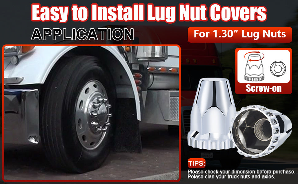 Chrome Bullet Screw-On Lug Nut Covers – 33 mm – 20 Pack (HBC04 Screw)
