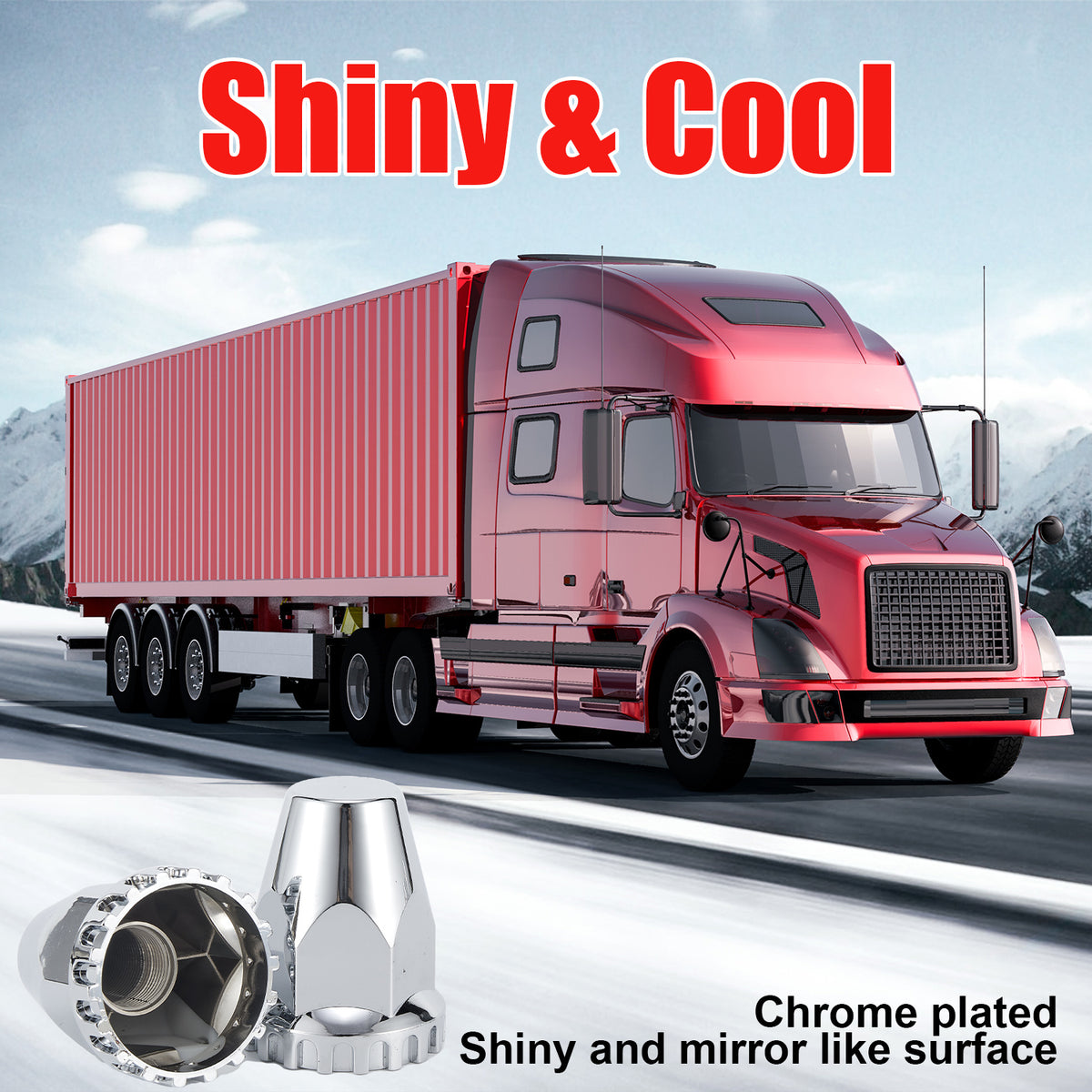 Chrome Bullet Screw-On Lug Nut Covers – 33 mm – 20 Pack (HBC04 Screw)