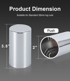 Chrome Smooth-Cylinder Push-On Lug Nut Covers – 33 mm – 20 / 60 Pack (HBC05 Push)