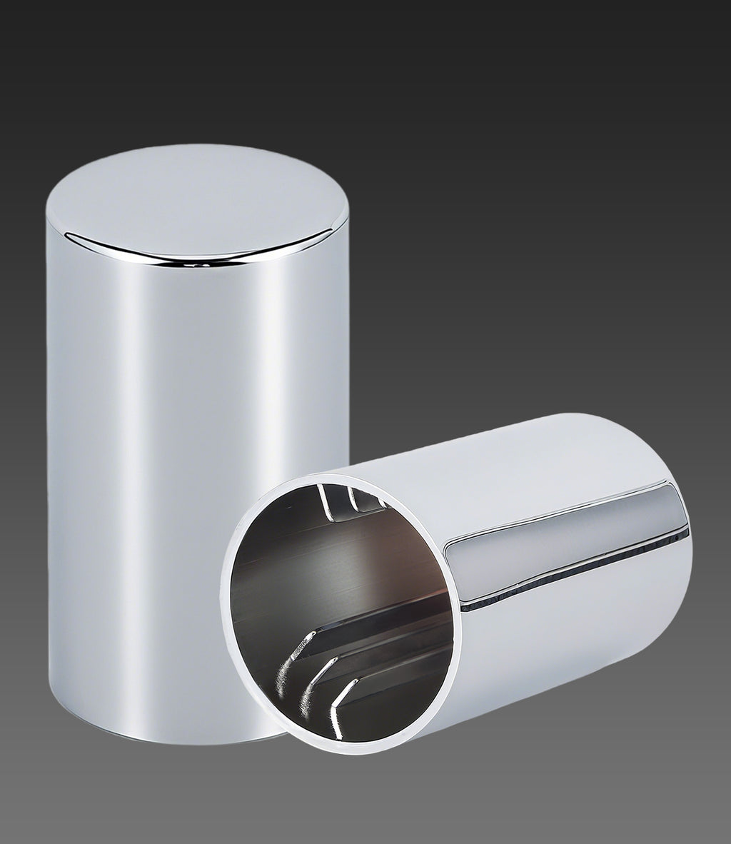 Chrome Smooth-Cylinder Push-On Lug Nut Covers – 33 mm – 20 / 60 Pack (HBC05 Push)