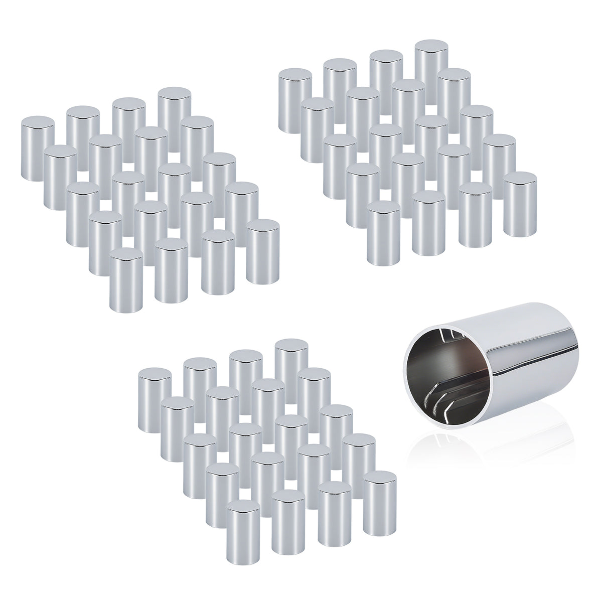 Chrome Smooth-Cylinder Push-On Lug Nut Covers – 33 mm – 20 / 60 Pack (HBC05 Push)