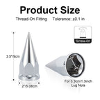 Chrome Spiked Cone Screw-On Lug Nut Covers – 33 mm – 20 / 40 / 60 Pack (HBC05 Spike)