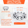 Chrome Thread-On Front Axle Hub Cover – 33 mm, 10-Lug (PL-04 SCREW-FT)