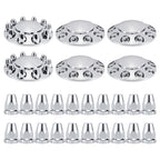 Chrome Thread-On Complete Wheel Hub Cover Kit – 33 mm, 10-Lug (PL-04 SCREW-WH)