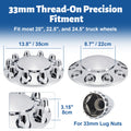 Chrome Thread-On Complete Wheel Hub Cover Kit – 33 mm, 10-Lug (PL-04 SCREW-WH)