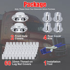 Chrome Smooth-Dome Screw-On Complete Wheel Hub Cover Kit – 33 mm (PL-05 SCREW-WH)