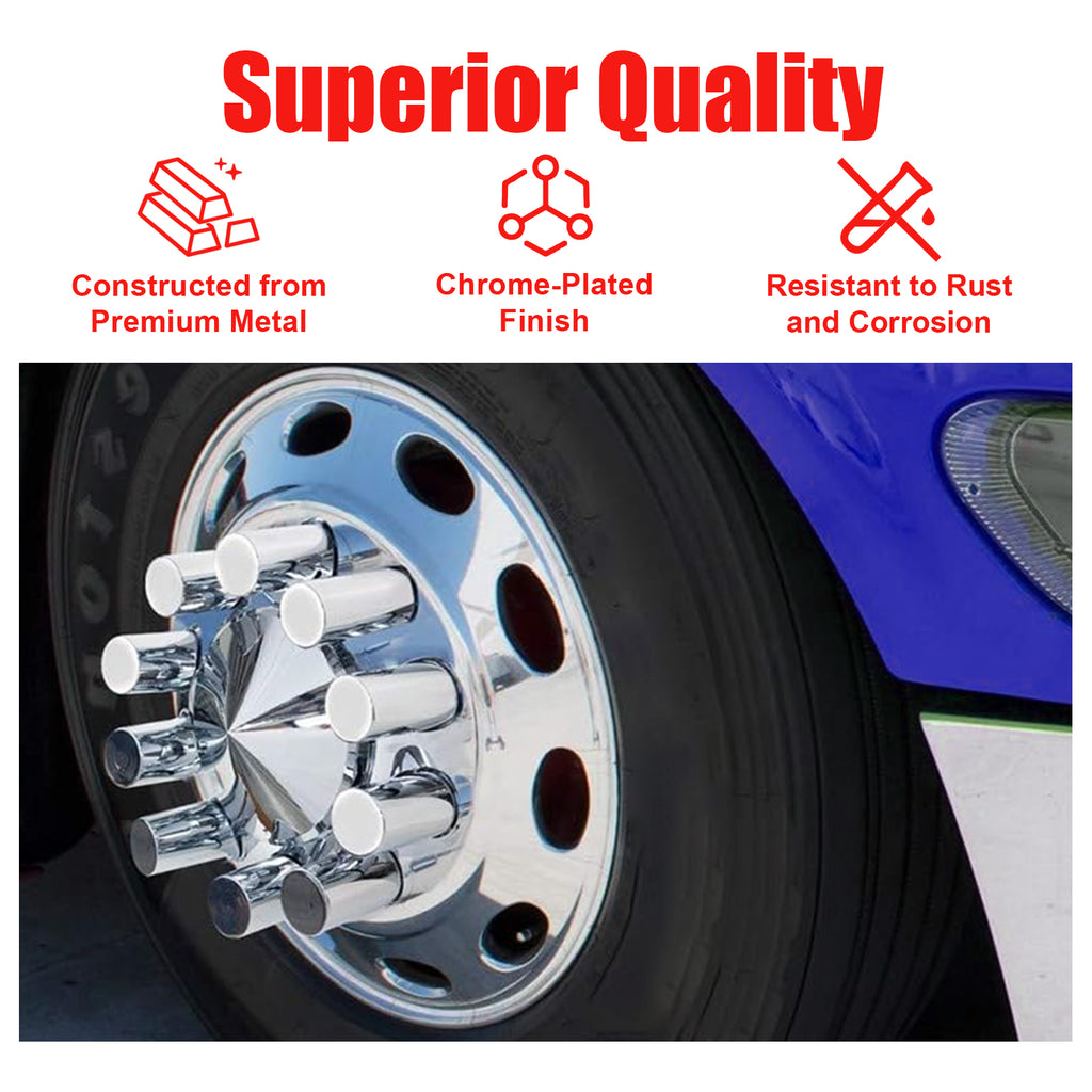 Chrome Smooth-Dome Screw-On Complete Wheel Hub Cover Kit – 33 mm (PL-05 SCREW-WH)