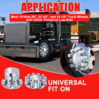 Chrome Smooth-Dome Screw-On Complete Wheel Hub Cover Kit – 33 mm (PL-05 SCREW-WH)