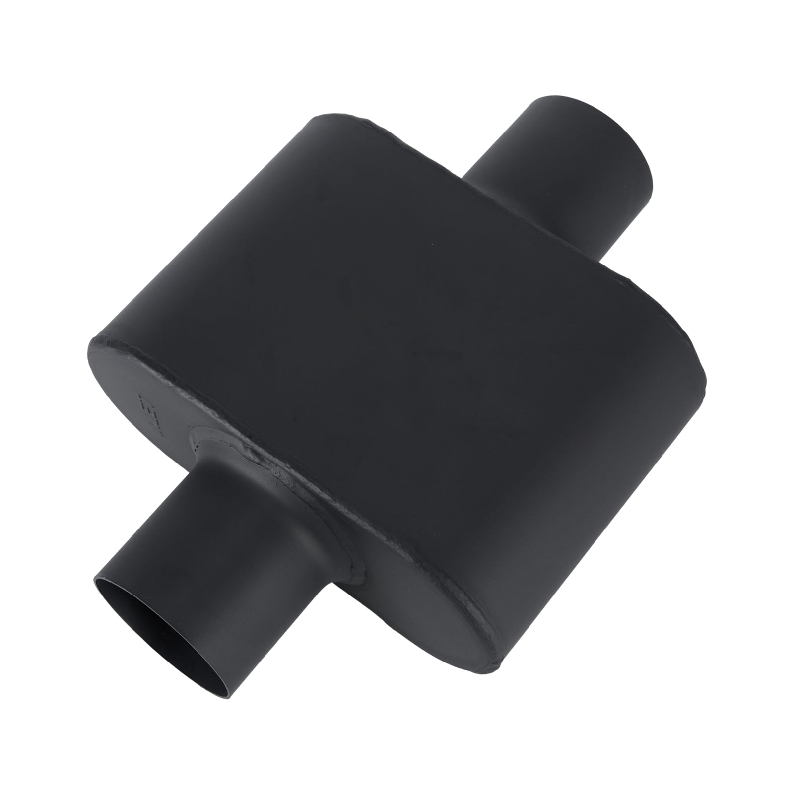 Chambered Muffler – Compact Body, Center-In / Center-Out – 2", 2.25", 2.5", 3" – Stainless / Black (A Series)