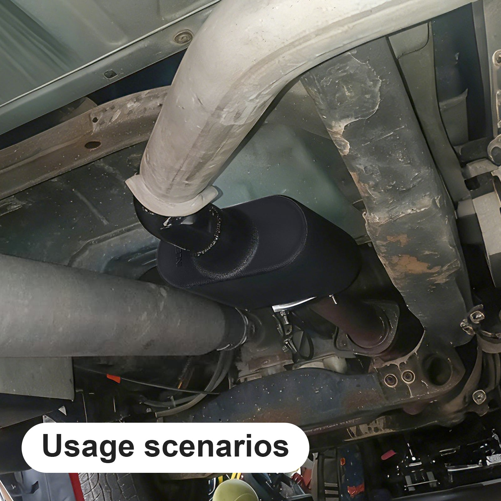 Chambered Muffler – Compact Body, Center-In / Center-Out – 2", 2.25", 2.5", 3" – Stainless / Black (A Series)