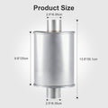 Polished Stainless Chambered Muffler – Compact Oval Body – 2.5", 3" (J Series)