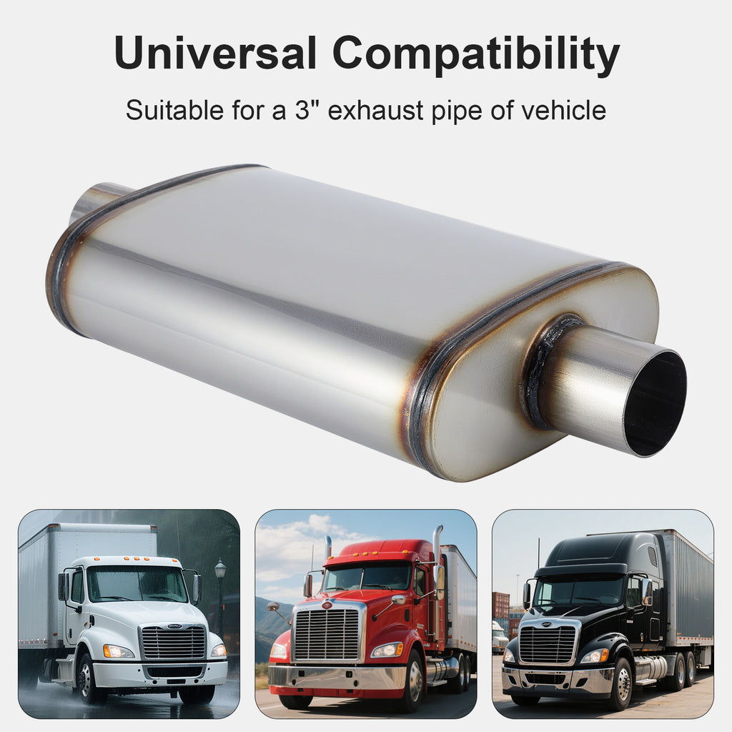 Chambered Muffler – Center-In / Center-Out – 2", 2.25", 2.5", 3" (C Series)