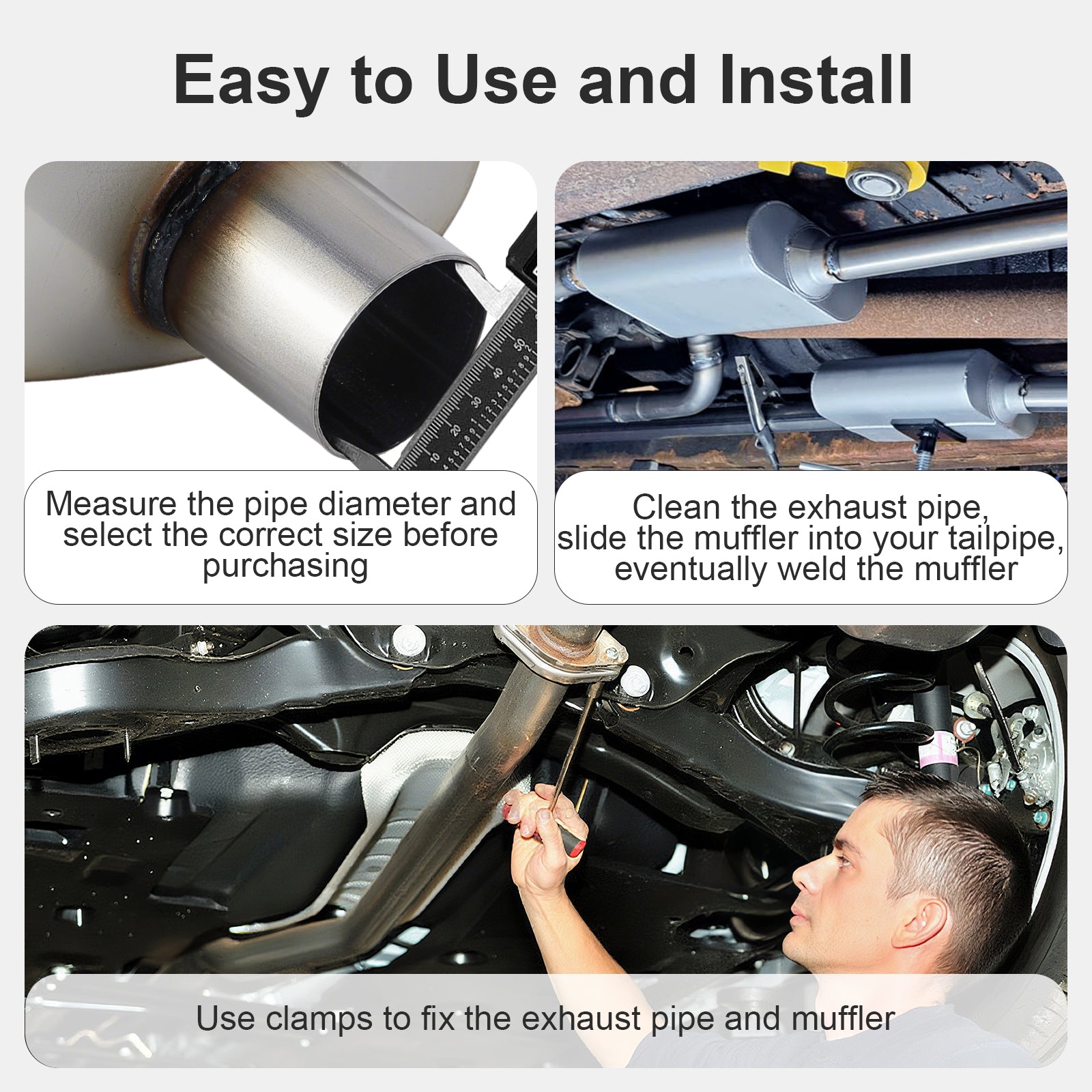 Chambered Muffler – Center-In / Center-Out – 2", 2.25", 2.5", 3" (C Series)
