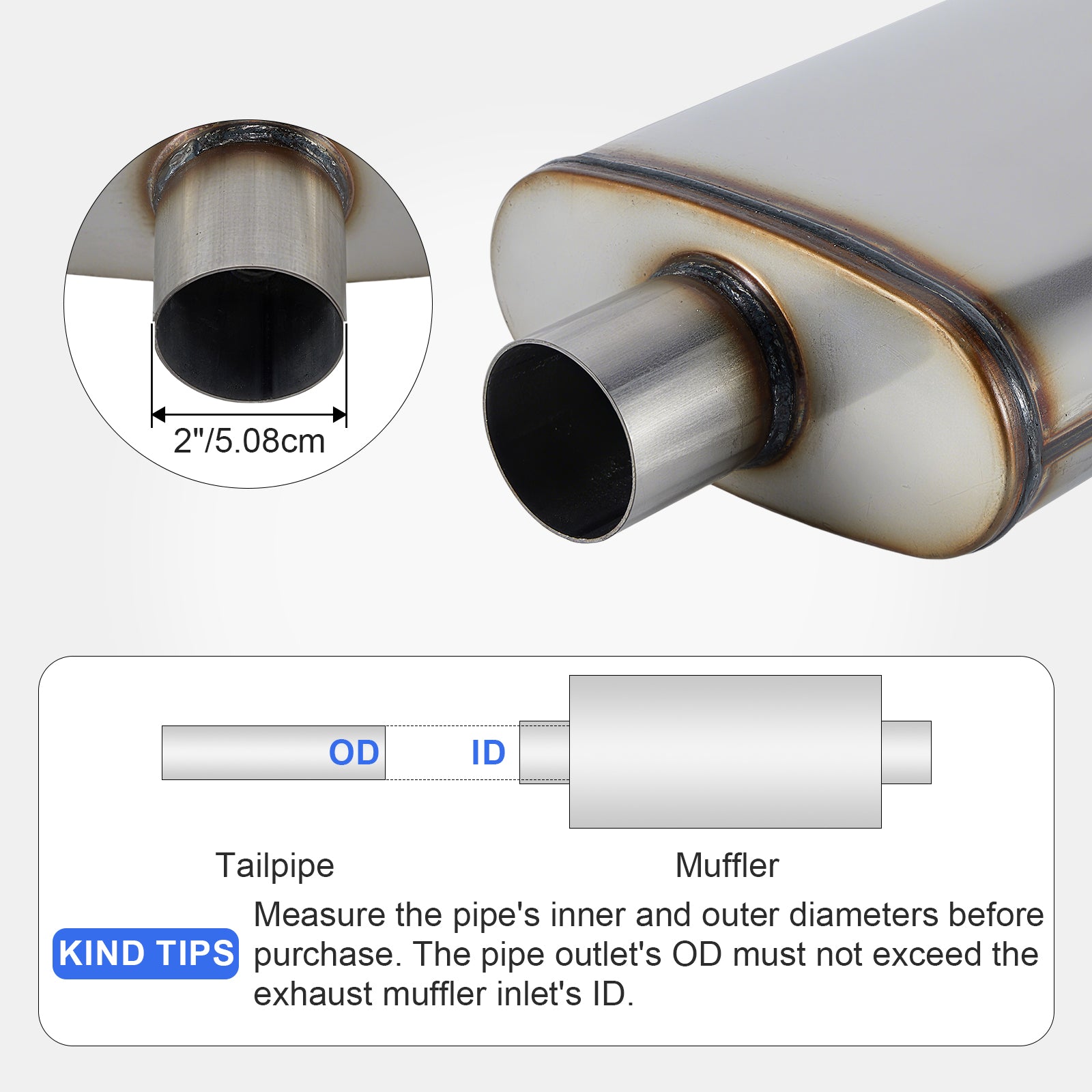 Chambered Muffler – Center-In / Center-Out – 2", 2.25", 2.5", 3" (C Series)