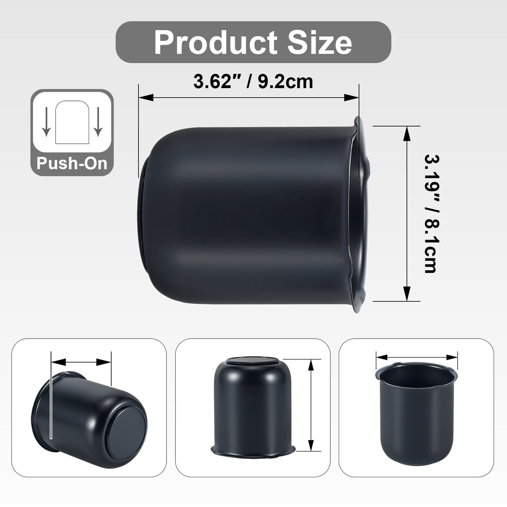 Matte Black Lug Nut Cover – Squat Dome – 3.62" × 3.19" (LT7 BK)