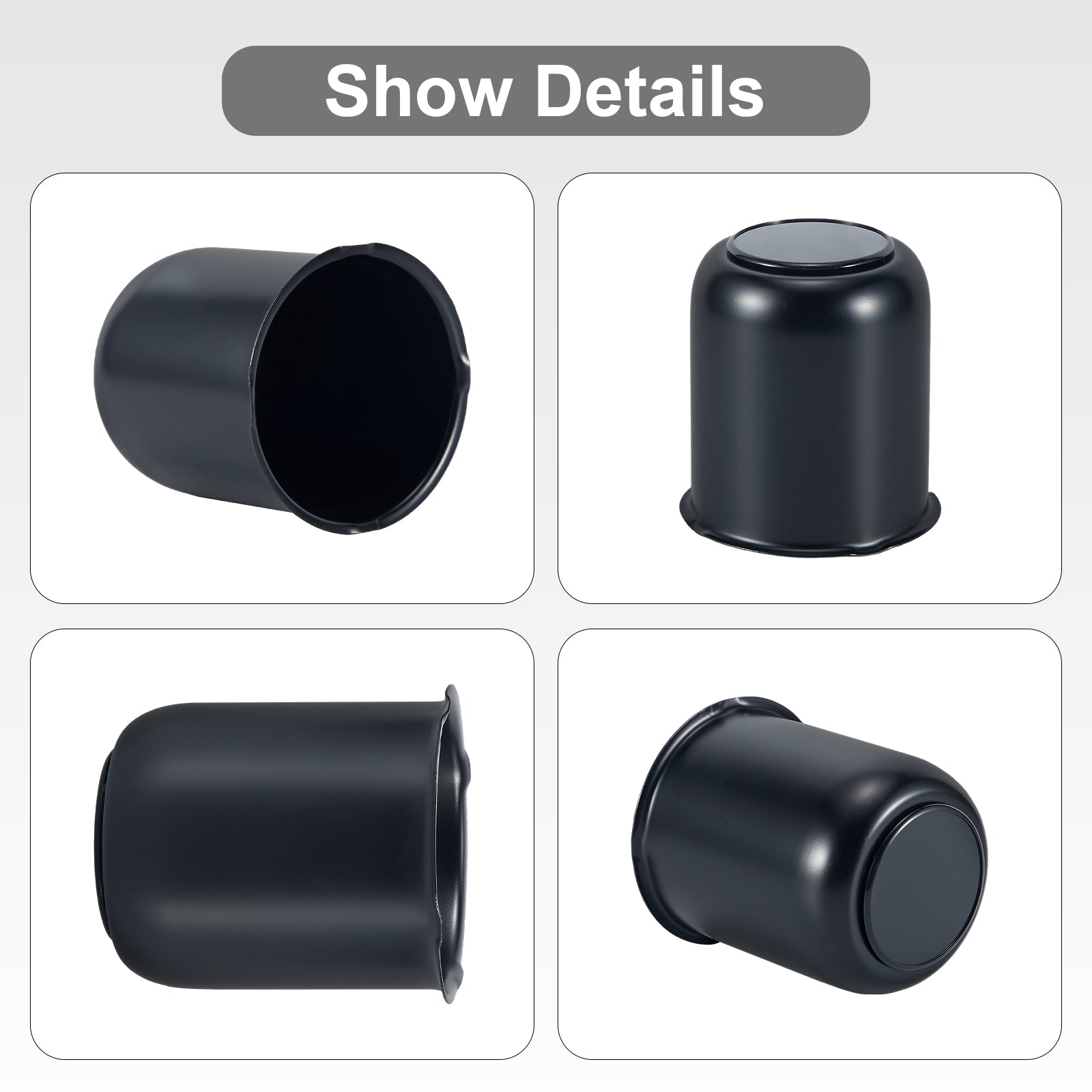 Matte Black Lug Nut Cover – Squat Dome – 3.62" × 3.19" (LT7 BK)