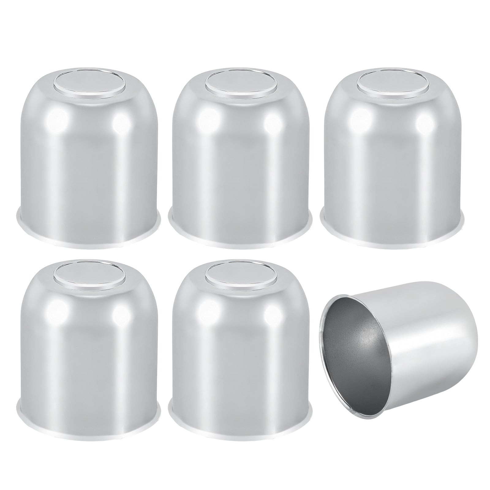 Lug Nut Cover – Dome Cylinder – 4.29" × 4.25" – Stainless / Black (LT8)