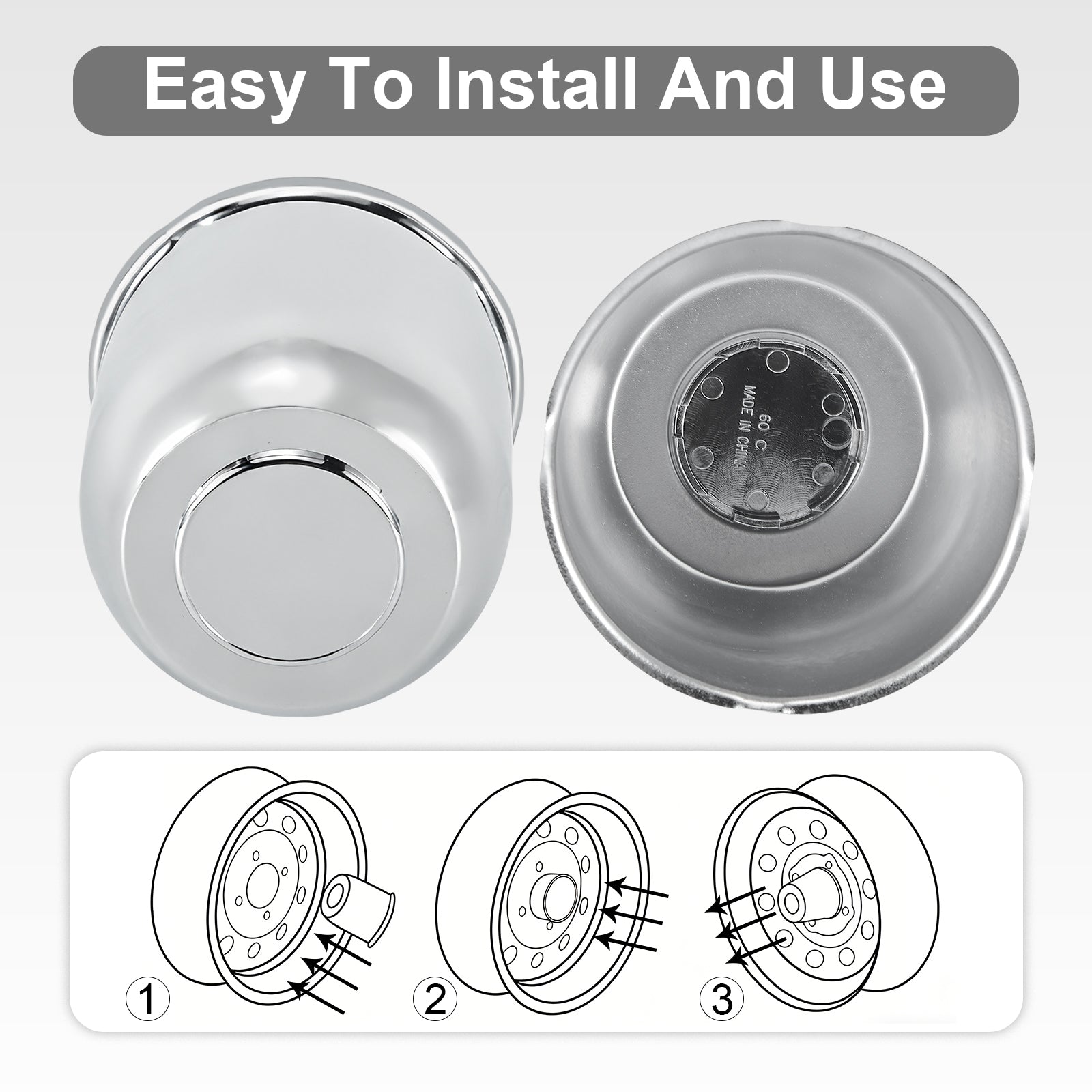 Lug Nut Cover – Dome Cylinder – 4.29" × 4.25" – Stainless / Black (LT8)