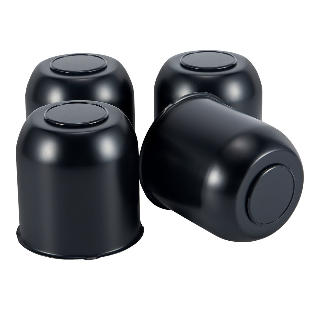 Lug Nut Cover – Dome Cylinder – 4.29" × 4.25" – Stainless / Black (LT8)