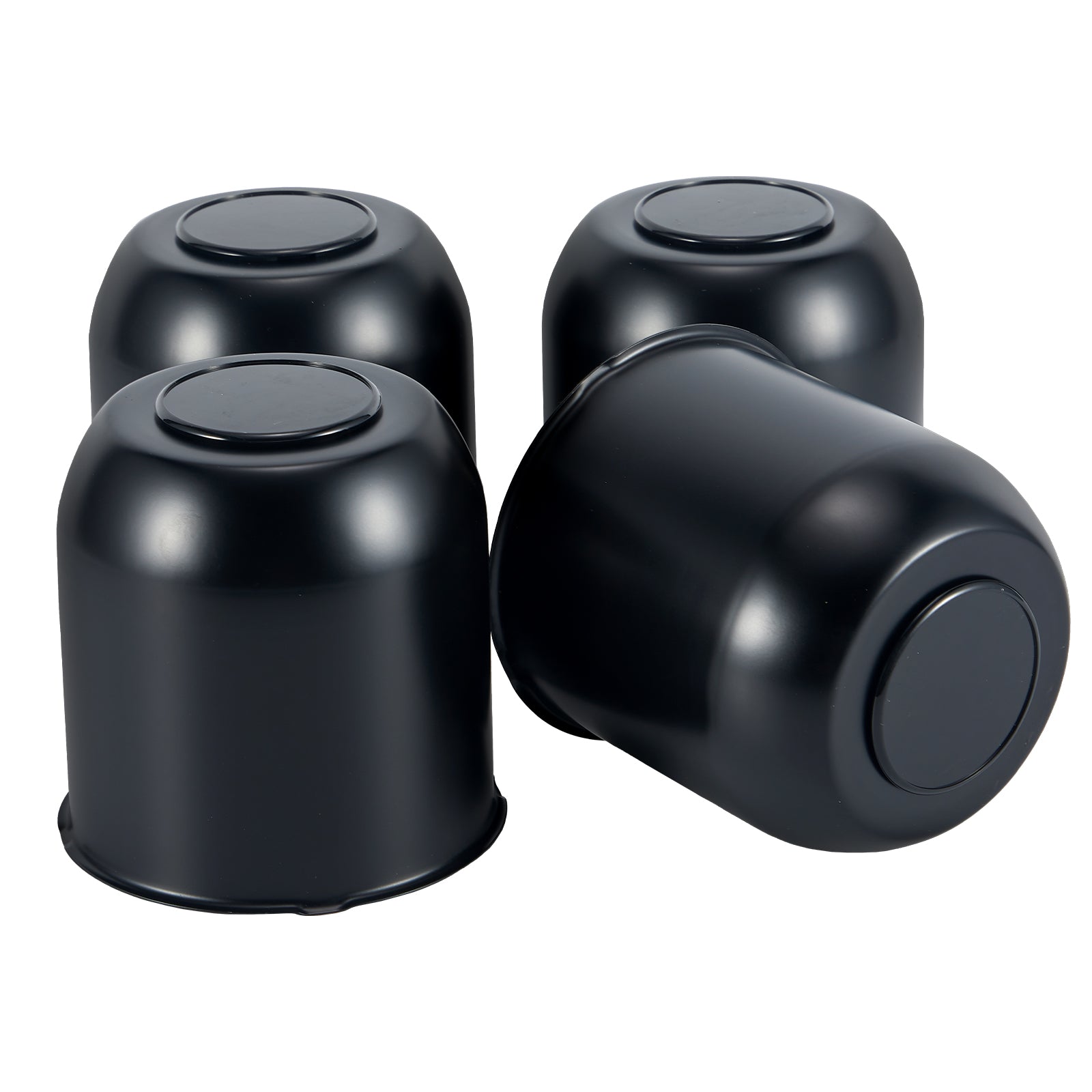 Lug Nut Cover – Dome Cylinder – 4.29" × 4.25" – Stainless / Black (LT8)