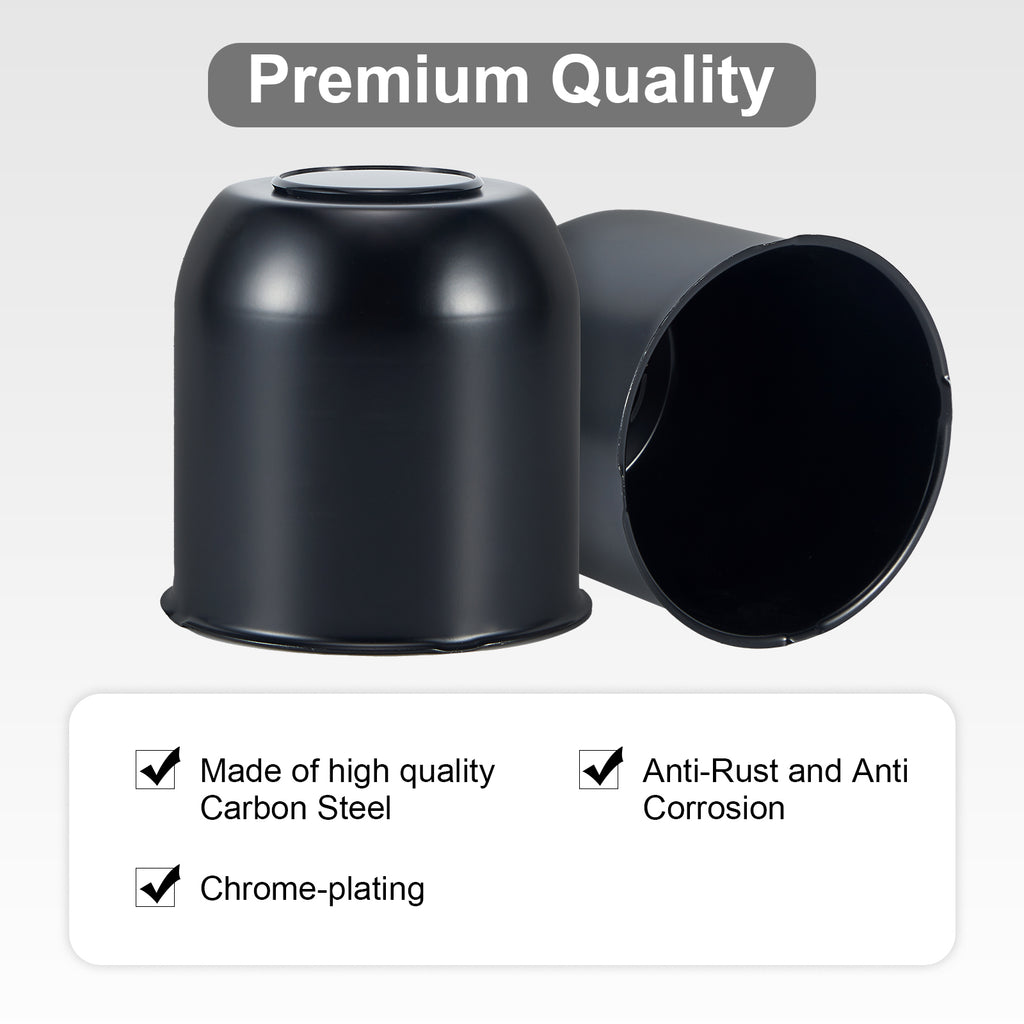 Lug Nut Cover – Dome Cylinder – 4.29" × 4.25" – Stainless / Black (LT8)
